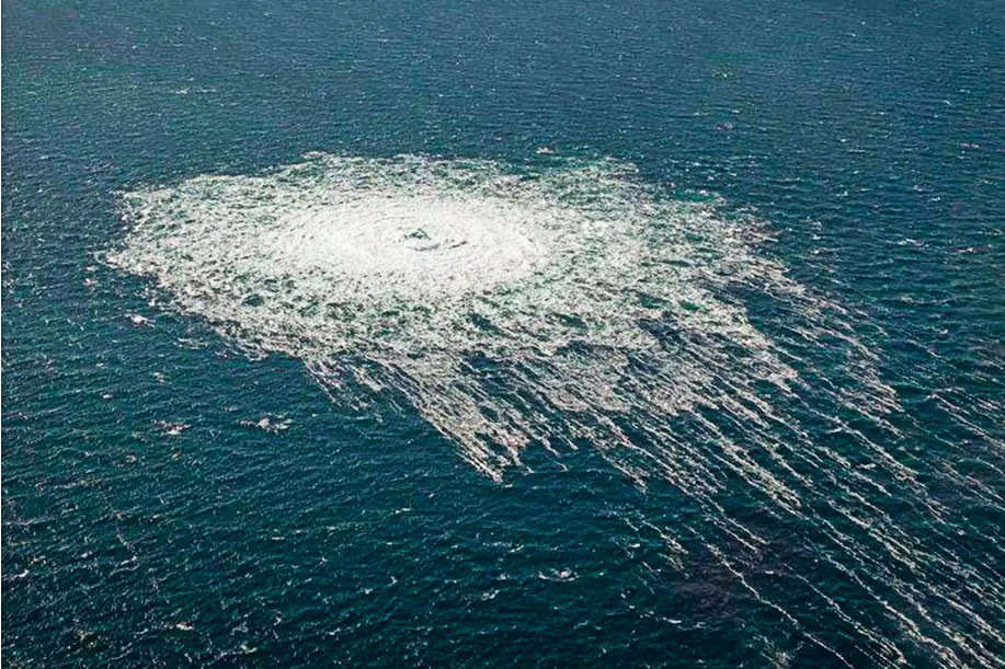 Место выхода газа из взорванного Северного потока. Источник фото: Ridus.ru