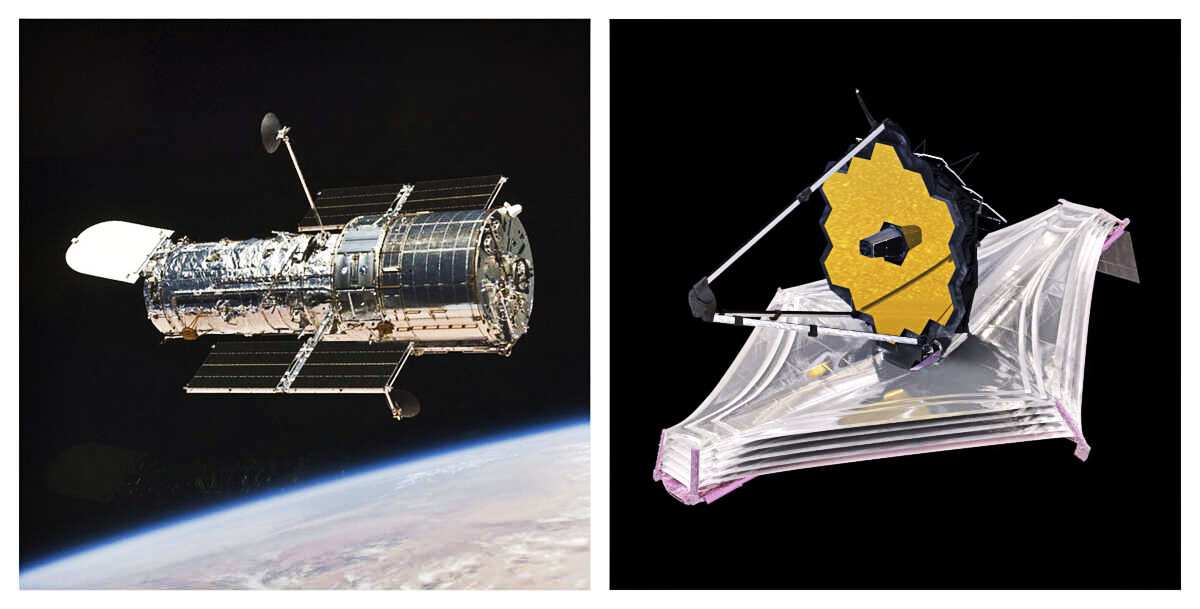 Сравнение: Новый космический телескоп "Джеймс Уэбб" против ветерана "Хаббла". Источник фото: astronews.ru