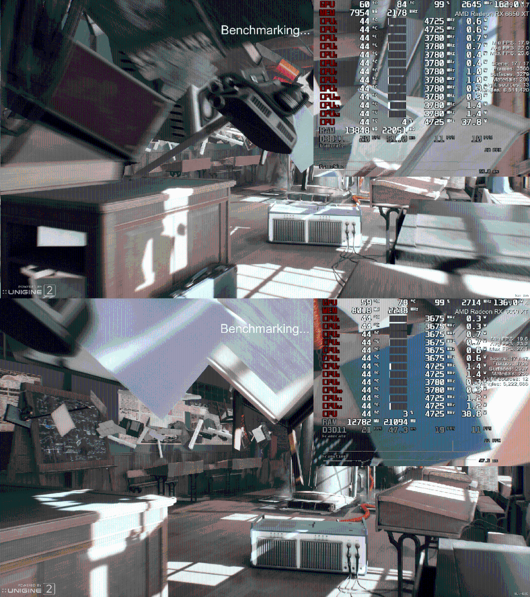 Кадры сцены из бенчмарка