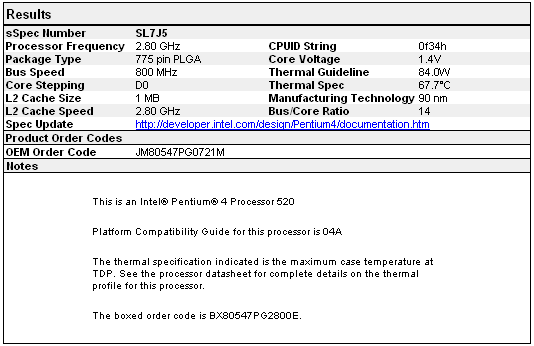 Разгон Intel Pentium 4 520 (2.8GHz)